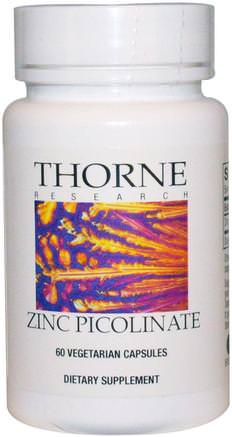Zinc Picolinate 15 mg, 60 Vegetarian Capsules by Thorne Research-Kosttillskott, Mineraler, Zink