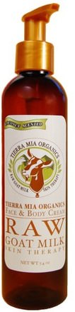 Face & Body Cream, Raw Goat Milk Skin Therapy, Coconut Scented, 7.4 oz by Tierra Mia Organics-Bad, Skönhet, Body Lotion