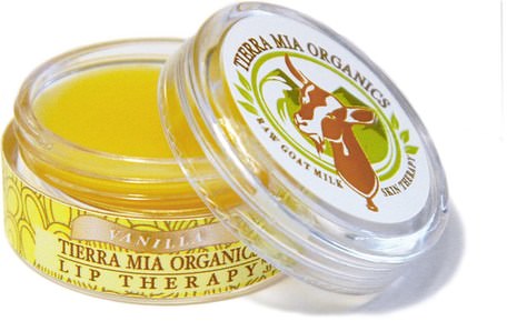 Raw Goat Milk Lip Therapy, Vanilla.33 oz by Tierra Mia Organics-Bad, Skönhet, Läppvård, Läppbalsam
