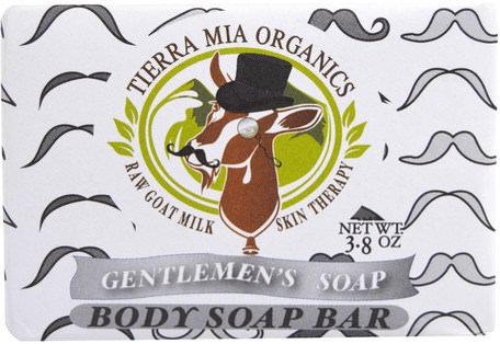 Raw Goat Milk Skin Therapy, Body Soap Bar, Gentlemens Soap, 3.8 oz by Tierra Mia Organics-Bad, Skönhet, Tvål