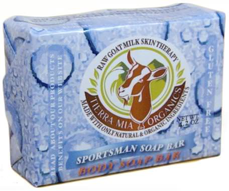 Raw Goat Milk Skin Therapy, Body Soap Bar, Sportsman Soap Bar, 4.2 oz by Tierra Mia Organics-Bad, Skönhet, Tvål