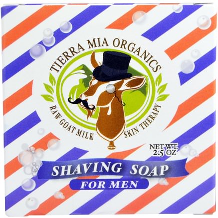 Raw Goat Milk Skin Therapy, Shaving Soap For Men, 2.5 oz by Tierra Mia Organics-Bad, Skönhet, Rakning, Tvål