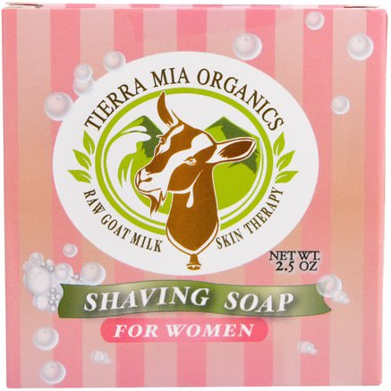 Raw Goat Milk Skin Therapy, Shaving Soap, For Women, 2.5 oz by Tierra Mia Organics-Bad, Skönhet, Rakning, Tvål