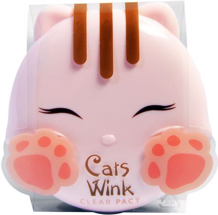 Cats Wink, Clear Pact, #2 Clear Beige, 0.38 oz by Tony Moly-Bad, Skönhet, Smink, Kompakt Pulver