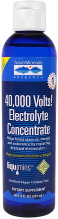 40.000 Volts! Electrolyte Concentrate, 8 fl oz (237 ml) by Trace Minerals Research-Hälsa, Energi