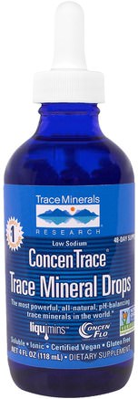 ConcenTrace, Trace Mineral Drops, Dropper Bottle, 4 fl oz (118 ml) by Trace Minerals Research-Kosttillskott, Mineraler, Spårmineraler