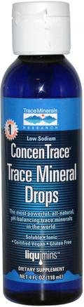 ConcenTrace, Trace Mineral Drops, 4 fl oz (118 ml) by Trace Minerals Research-Kosttillskott, Mineraler, Spårmineraler