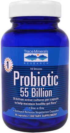 Probiotic, 55 Billion, 30 Capsules by Trace Minerals Research-Kosttillskott, Probiotika