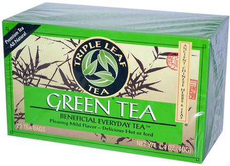 Green Tea, 20 Tea Bags, 1.4 oz (40 g) by Triple Leaf Tea-Kosttillskott, Antioxidanter, Grönt Te