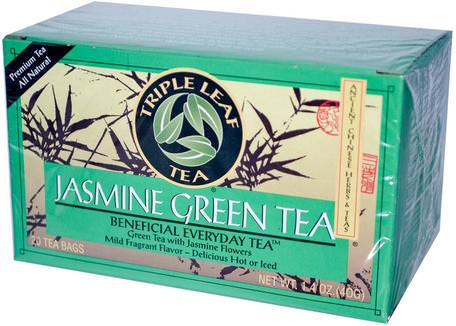 Jasmine Green Tea, 20 Tea Bags.1.4 oz (40 g) by Triple Leaf Tea-Kosttillskott, Antioxidanter, Grönt Te