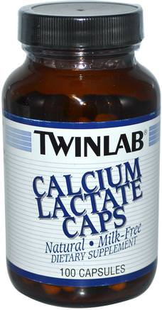 Calcium Lactate Caps, 100 Capsules by Twinlab-Kosttillskott, Mineraler, Kalciumlaktat