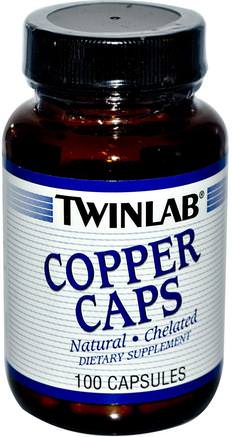 Copper Caps, 100 Capsules by Twinlab-Kosttillskott, Mineraler, Koppar