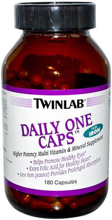 Daily One Caps, with Iron, 180 Capsules by Twinlab-Vitaminer, Multivitaminer