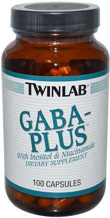 GABA-Plus, with Inositol & Niacinamide, 100 Capsules by Twinlab-Kosttillskott, Gaba (Gamma Aminosmörsyra)