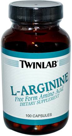 L-Arginine, 100 Capsules by Twinlab-Kosttillskott, Aminosyror, L Arginin