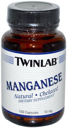 Manganese, 10 mg, 100 Capsules by Twinlab-Kosttillskott, Mineraler, Mangan