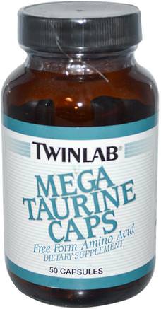 Mega Taurine Caps, 50 Capsules by Twinlab-Kosttillskott, Aminosyror, Taurin