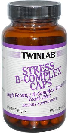 Stress B-Complex Caps, 100 Capsules by Twinlab-Vitaminer, Vitamin B, Vitamin B-Komplex
