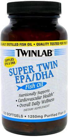 Super Twin EPA/DHA, Fish Oil, 100 Softgels by Twinlab-Kosttillskott, Efa Omega 3 6 9 (Epa Dha), Epa, Max Epa