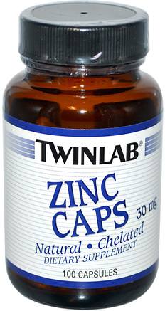 Zinc Caps, 30 mg, 100 Capsules by Twinlab-Kosttillskott, Mineraler, Zink