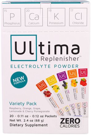 Ultima Replenisher, Balanced Electrolyte Powder, Variety Pack, 20 Packets, 2.4 oz (68 g) by Ultima Health Products-Sport, Fyllning Av Elektrolytdryck