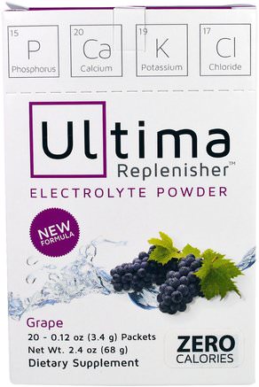 Ultima Replenisher Electrolye Powder, Grape, 20 Packets, 0.12 oz (3.4 g) by Ultima Health Products-Sport, Fyllning Av Elektrolytdryck