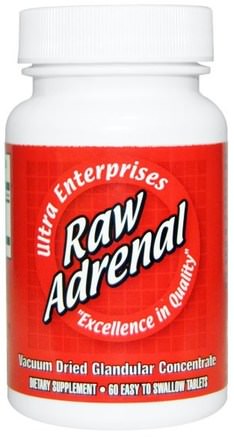 Raw Adrenal, 60 Easy-To-Swallow Tablets by Ultra Glandular Enterprises-Kosttillskott, Binjur, Nötkreaturprodukter