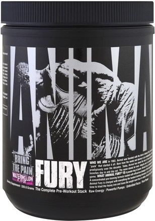 Animal Fury, The Complete Pre-Workout Stack, Watermelon, 320.6 g by Universal Nutrition-Sport, Träning, Muskel
