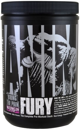 Animal Fury, The Complete Pre-Workout Stack, Watermelon, 480.9 g by Universal Nutrition-Sport, Träning, Muskel
