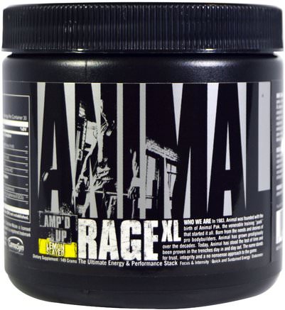 Animal, Rage XL, Ampd Up, Lemon Slayed, 149 g by Universal Nutrition-Energi, Sport, Träning