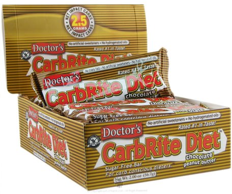 Doctors CarbRite Diet Bar, Chocolate Peanut Butter, 12 Bars, 2.00 oz (56.7 g) Each by Universal Nutrition-Sport, Protein Barer