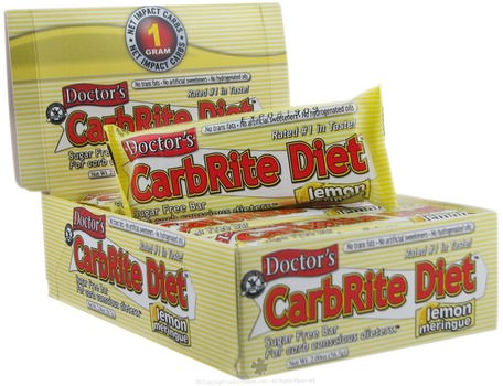Doctors CarbRite Diet Bar, Sugar-Free, Lemon Meringue, 12 Bars, 2 oz (56.7 g) Each by Universal Nutrition-Sport, Protein Barer