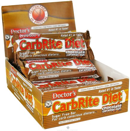 Doctors CarbRite Diet, Chocolate Caramel Nut, 12 Bars, 2.0 oz (56.7 g) Each by Universal Nutrition-Proteinstänger