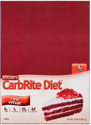 Doctors CarbRite Diet, Red Velvet, 12 Bars, 2.00 oz (56.7 g) Each by Universal Nutrition-Hälsa, Sport, Proteinstänger