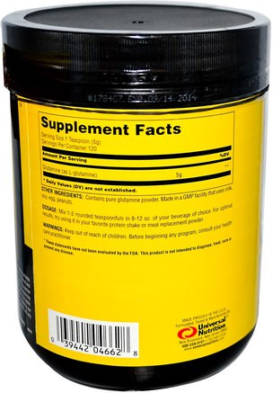 Glutamine, Recovery Supplement, 600 g by Universal Nutrition-L Glutamin, L Glutaminpulver, Sport