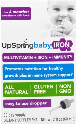 Iron, Baby, 2 fl oz (60 ml) by UpSpring-Kosttillskott, Mineraler, Järn, Barns Hälsa