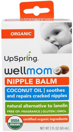 Wellmom, Organic Coconut Oil, Nipple Balm, 2 fl oz (60ml) by UpSpring-Barns Hälsa, Barnmat, Babyfodring, Amning