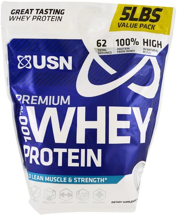 100% Premium Whey Protein, Birthday Cake, 5 lbs (2.27 kg) by USN-Kosttillskott, Vassleprotein, Sport