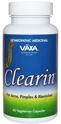 Clearin, 60 Veggie Caps by Vaxa International-Hälsa, Akne