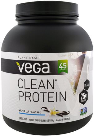 Clean Protein, Vanilla, 54.8 oz (1.55 kg) by Vega-Kosttillskott, Protein, Sportprotein, Sport, Sport
