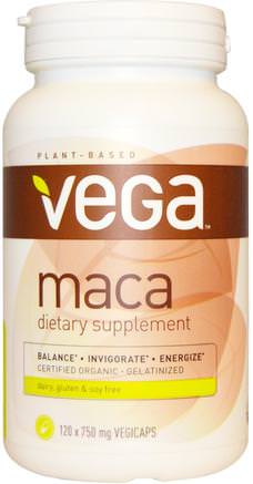 Maca, 750 mg, 120 Veggie Caps by Vega-Kosttillskott, Adaptogen, Män, Maca
