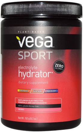 Sport, Electrolyte Hydrator, Berry, 5.2 oz (152 g) by Vega-Sport, Fyllning Av Elektrolytdryck