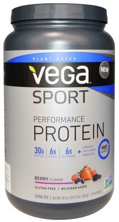 Sport Performance Protein, Berry Flavor, 28.3 oz (801 g) by Vega-Sport, Sport, Protein