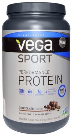 Sport Performance Protein, Chocolate, 29.5 oz (837 g) by Vega-Sport, Sport, Protein