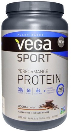 Sport Performance Protein, Mocha Flavor, 28.6 oz (812 g) by Vega-Sport, Sport, Protein