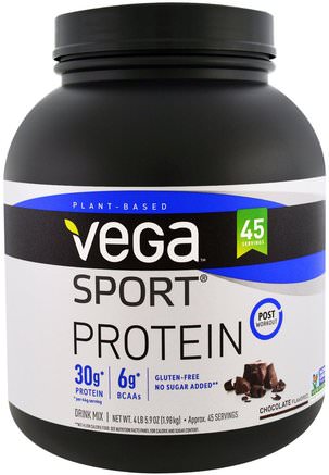Sport Protein, Chocolate Flavored, 4 lb 5.9 oz (1.98 kg) by Vega-Kosttillskott, Protein, Sportprotein, Sport, Sport