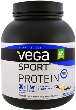 Sport Protein, Vanilla Flavor, 4 lb 1.1 oz (1.85 kg) by Vega-Kosttillskott, Protein, Sport Protein, Sport