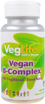 B-Complex, Vegan, 100 Tablets by VegLife-Vitaminer, Vitamin B-Komplex