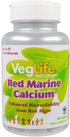Red Marine Calcium, 90 Tablets by VegLife-Kosttillskott, Mineraler, Kalcium