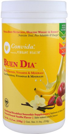 Convida Buen Dia, Breakfast Smoothie, French Vanilla, 11.9 oz (338 g) by Vibrant Health-Kosttillskott, Mat